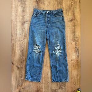 Levi’s ribcage straight ankle distressed